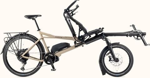 Tandem électrique Hase Pino E pour personne à mobilité réduite, siège passager à l'avant
